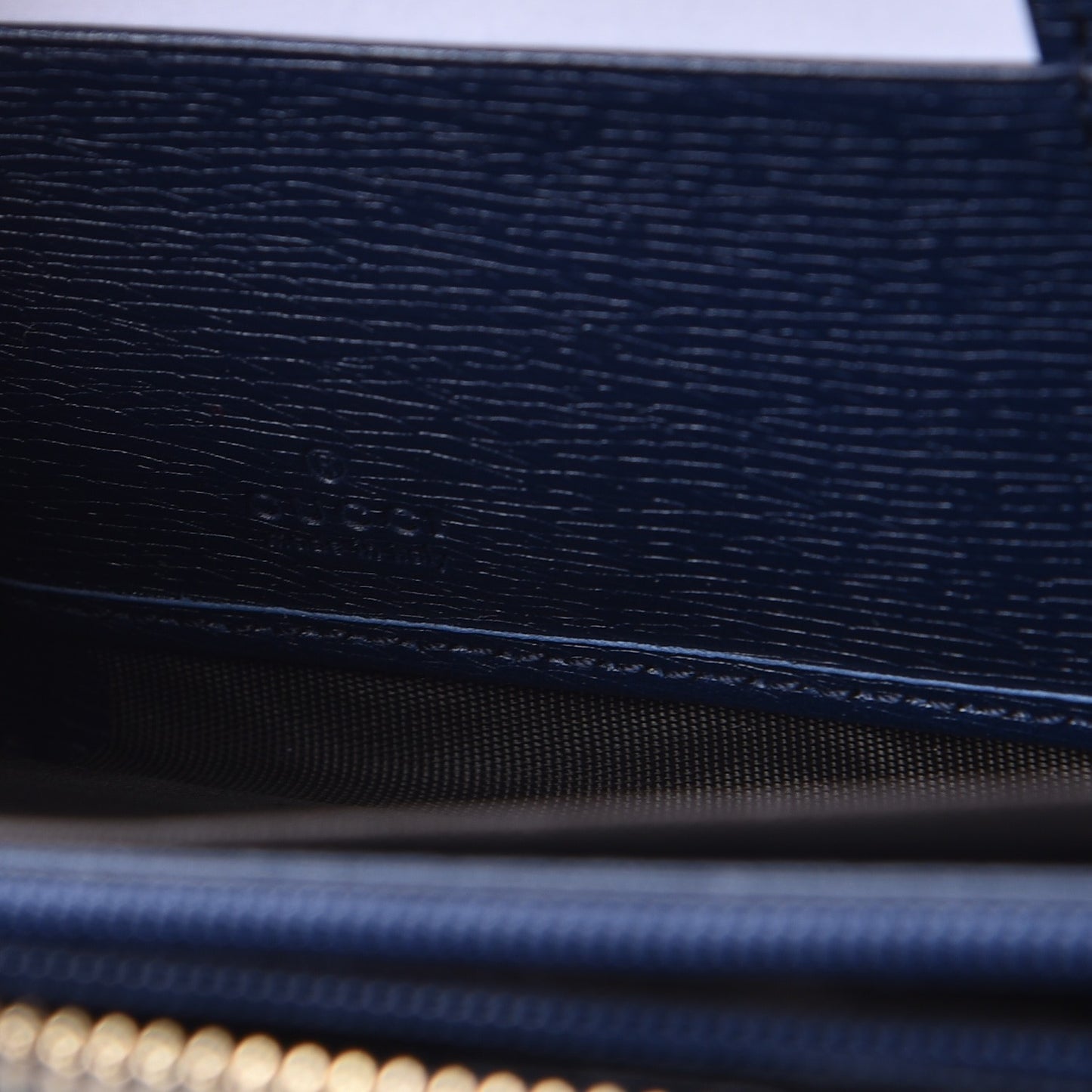 Calfskin Heartbeat Print Zip Around Wallet Blue