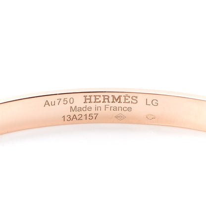Hermes 18K Rose Gold Diamond PM Kelly Bracelet LG 4 of 6