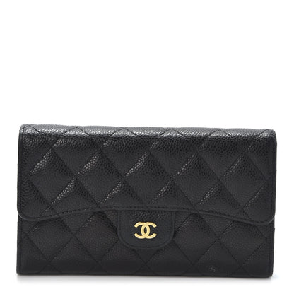 Chanel Caviar Quilted Large Flap Wallet Black 1 of 10