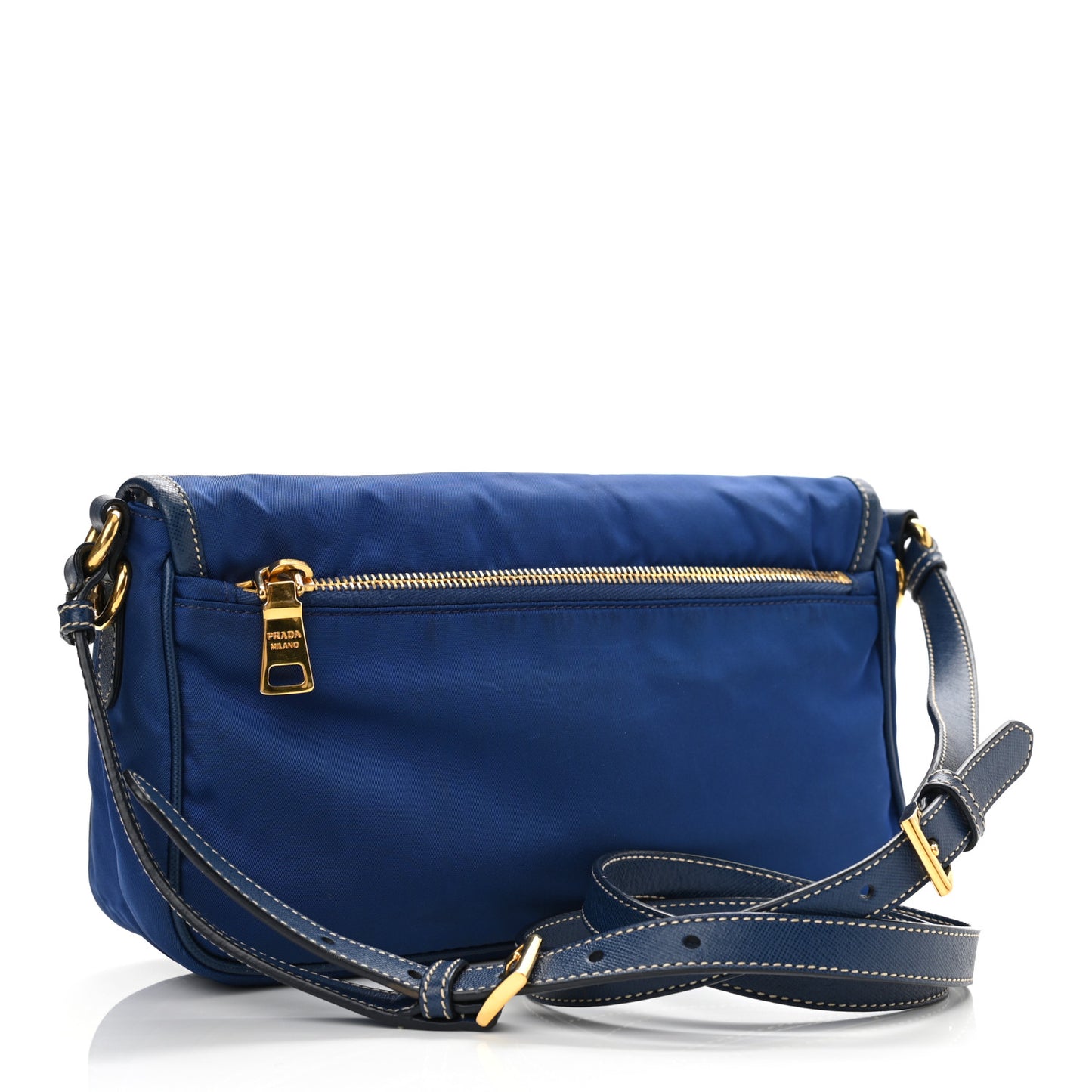 Tessuto Nylon Saffiano Small Messenger Bag Blue