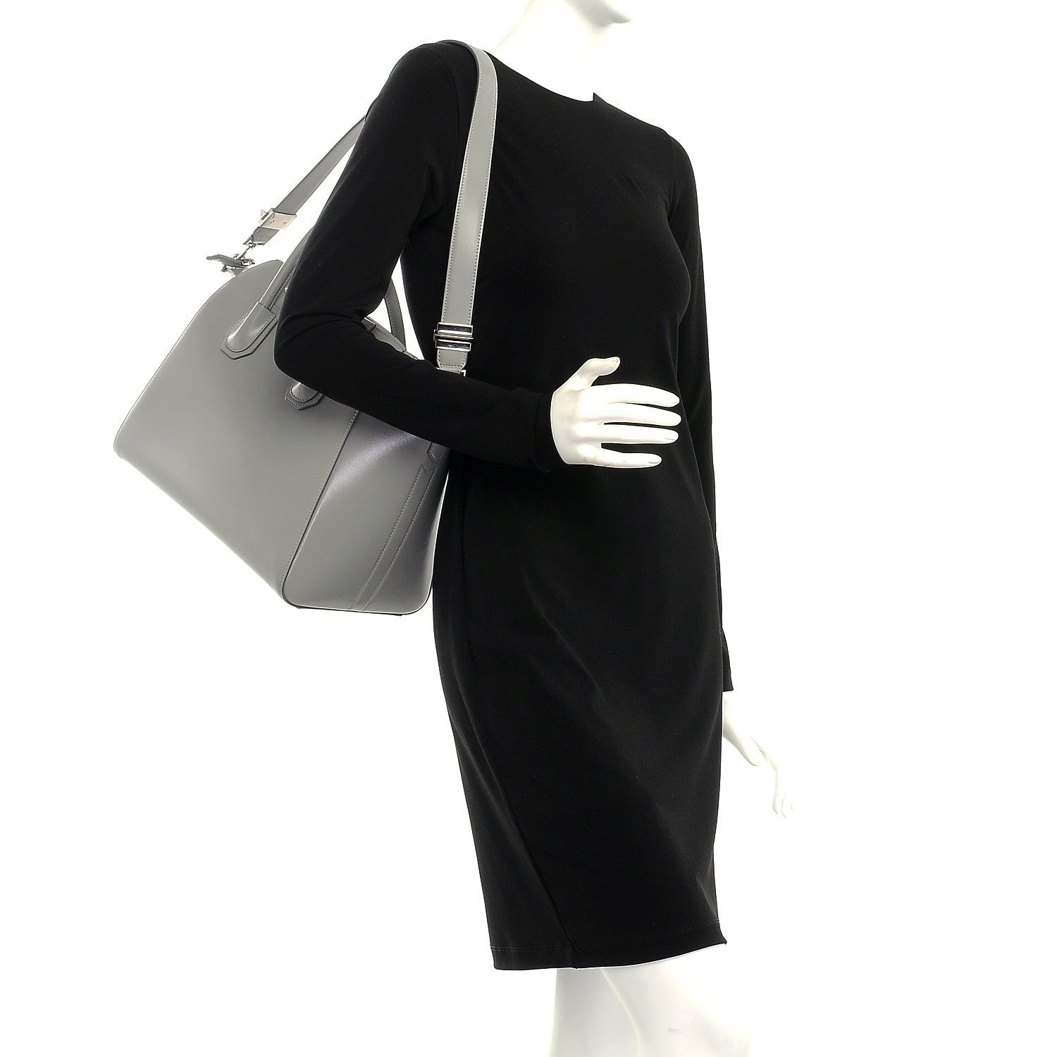 Givenchy Shiny Lord Calfskin Medium Antigona Pearl Grey 4 of 15