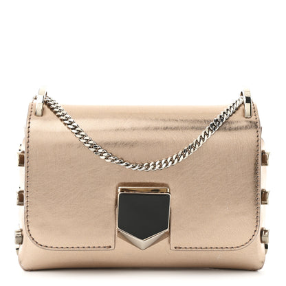Jimmy Choo Metallic Calfskin Lockett Petite Shoulder Bag Pink 1 of 10