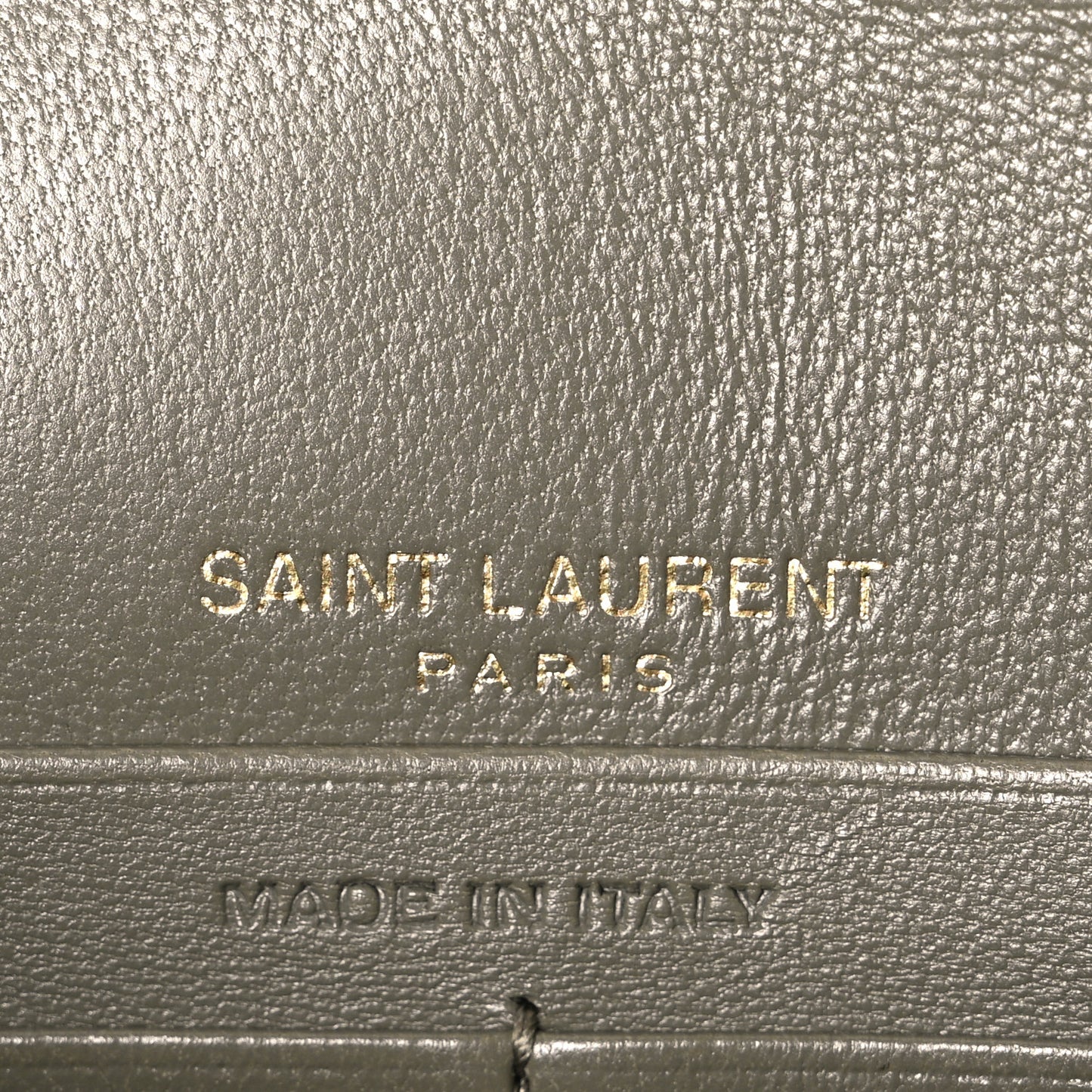 Lambskin Matelasse Chevron Monogram Envelope Chain Wallet  Green