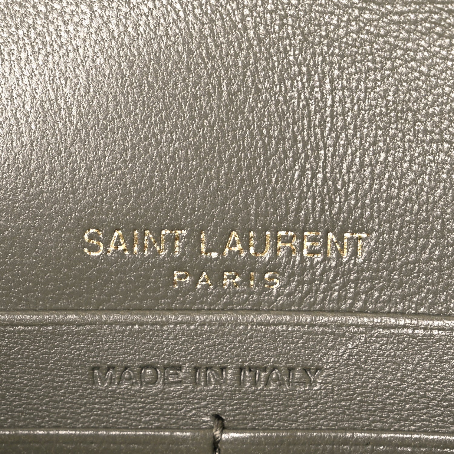 Saint Laurent Lambskin Matelasse Chevron Monogram Envelope Chain Wallet  Green 6 of 10