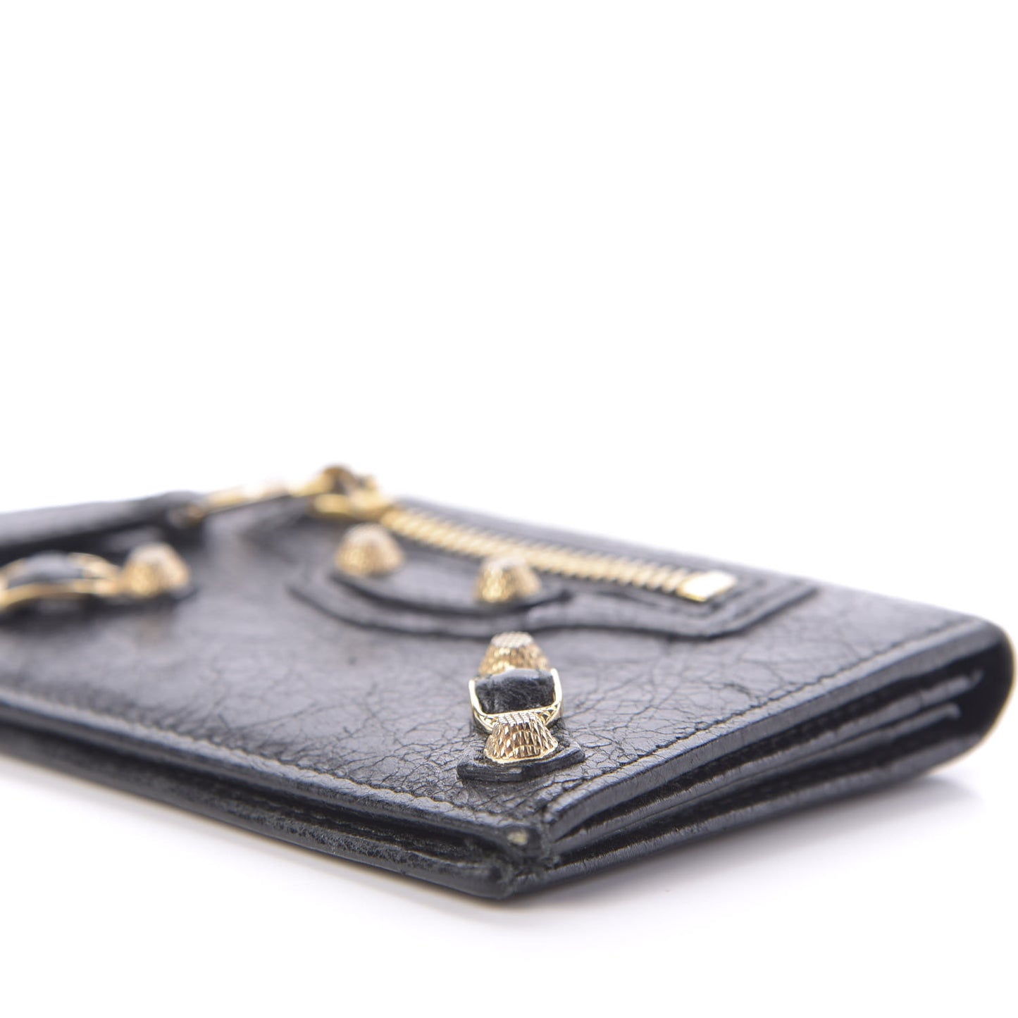 Agneau Giant 12 Gold Card Case Black