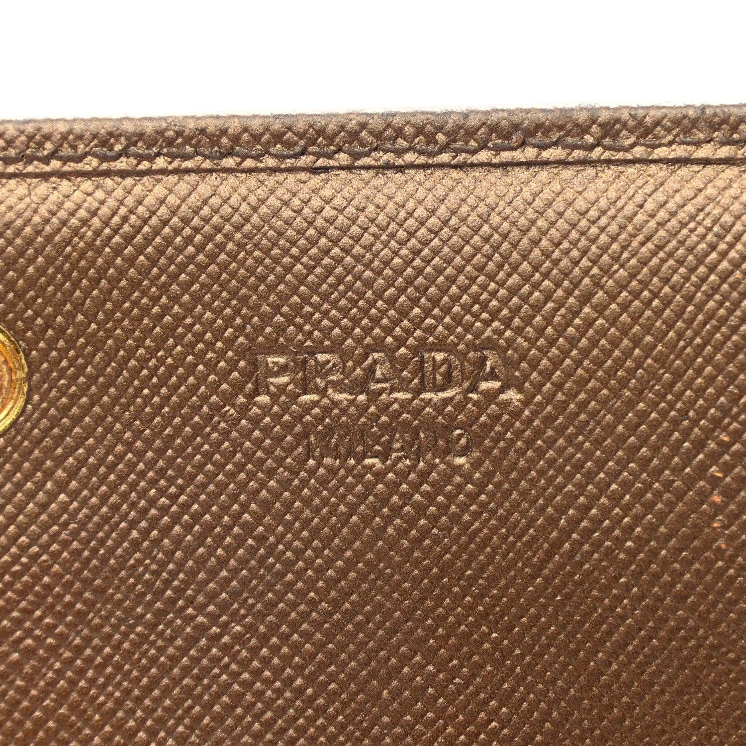 Prada Metallic Saffiano Continental Flap Wallet Bronze 6 of 15