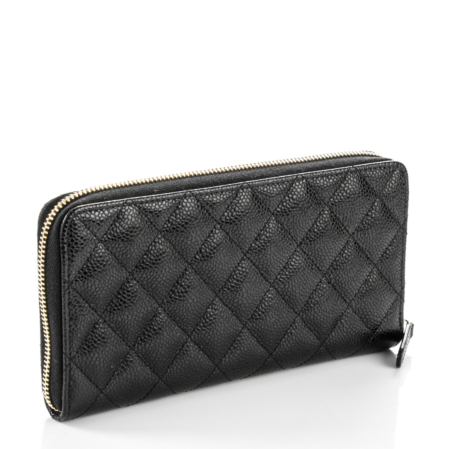Chanel Caviar Quilted Large Gusset Zip Around Wallet Black 3 of 8