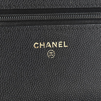 Chanel Caviar Suede Stitched Lady Coco Wallet On Chain WOC Black 6 of 11