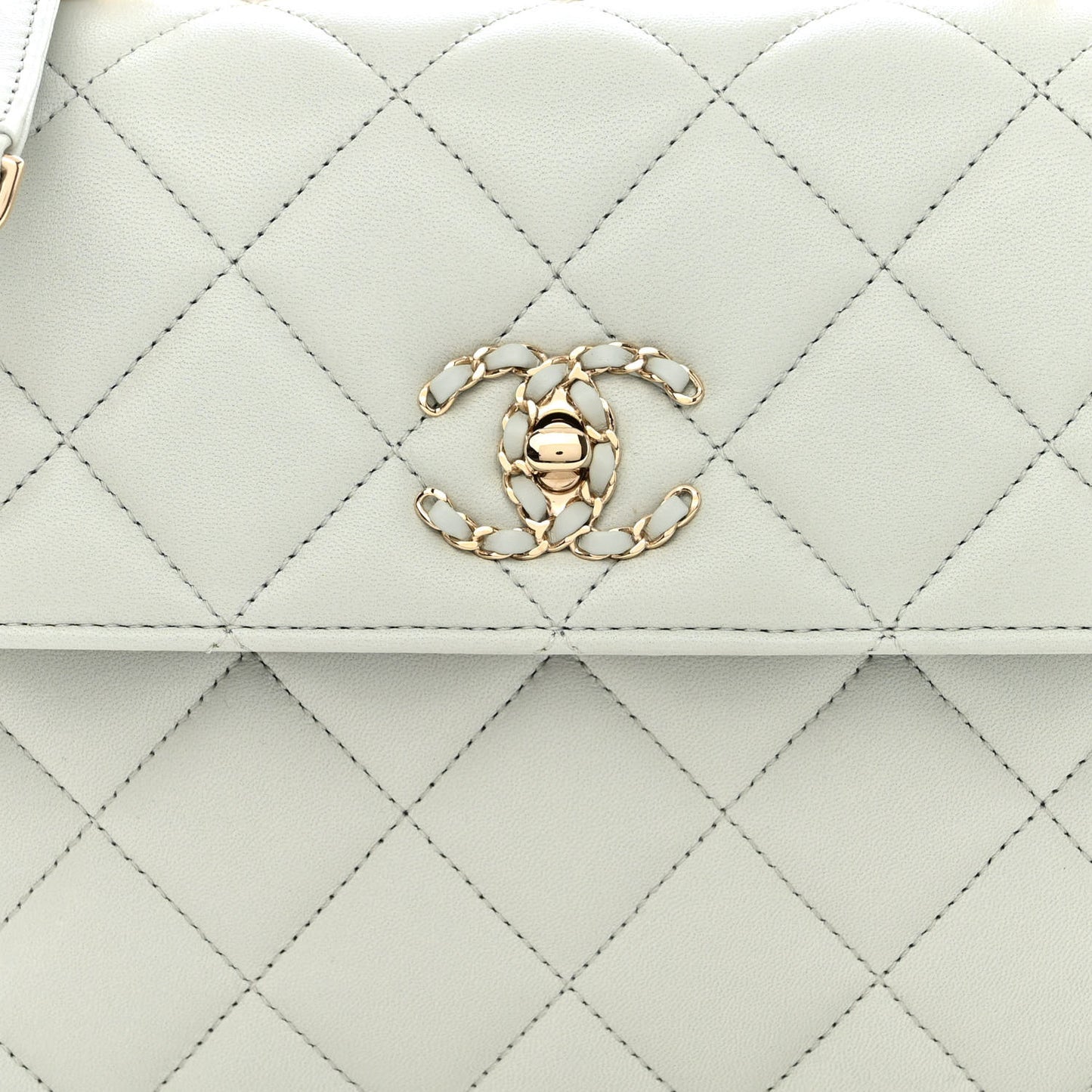 Lambskin Quilted Small Trendy Chain CC Flap Dual Handle Bag Light Blue