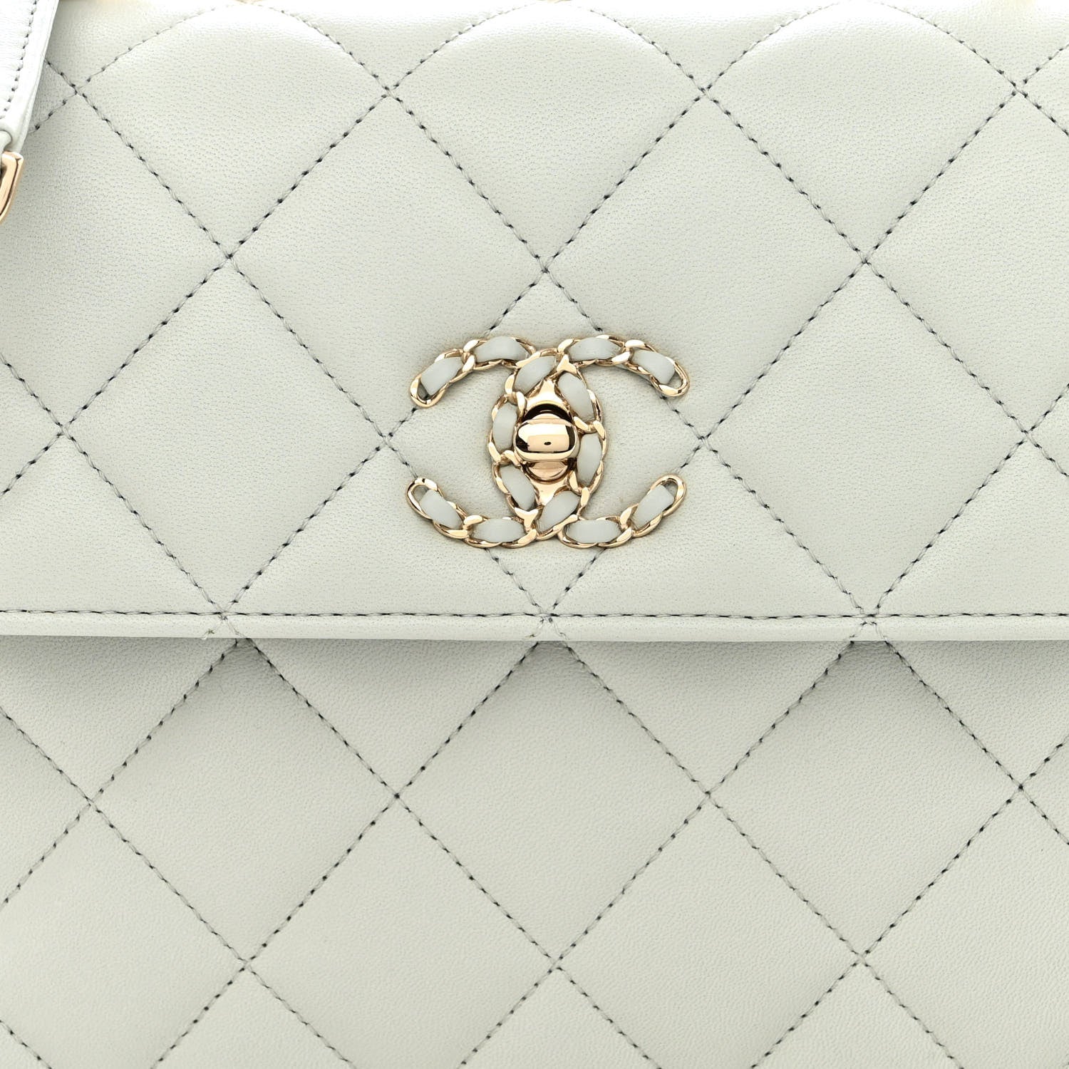 Chanel Lambskin Quilted Small Trendy Chain CC Flap Dual Handle Bag Light Blue 8 of 11