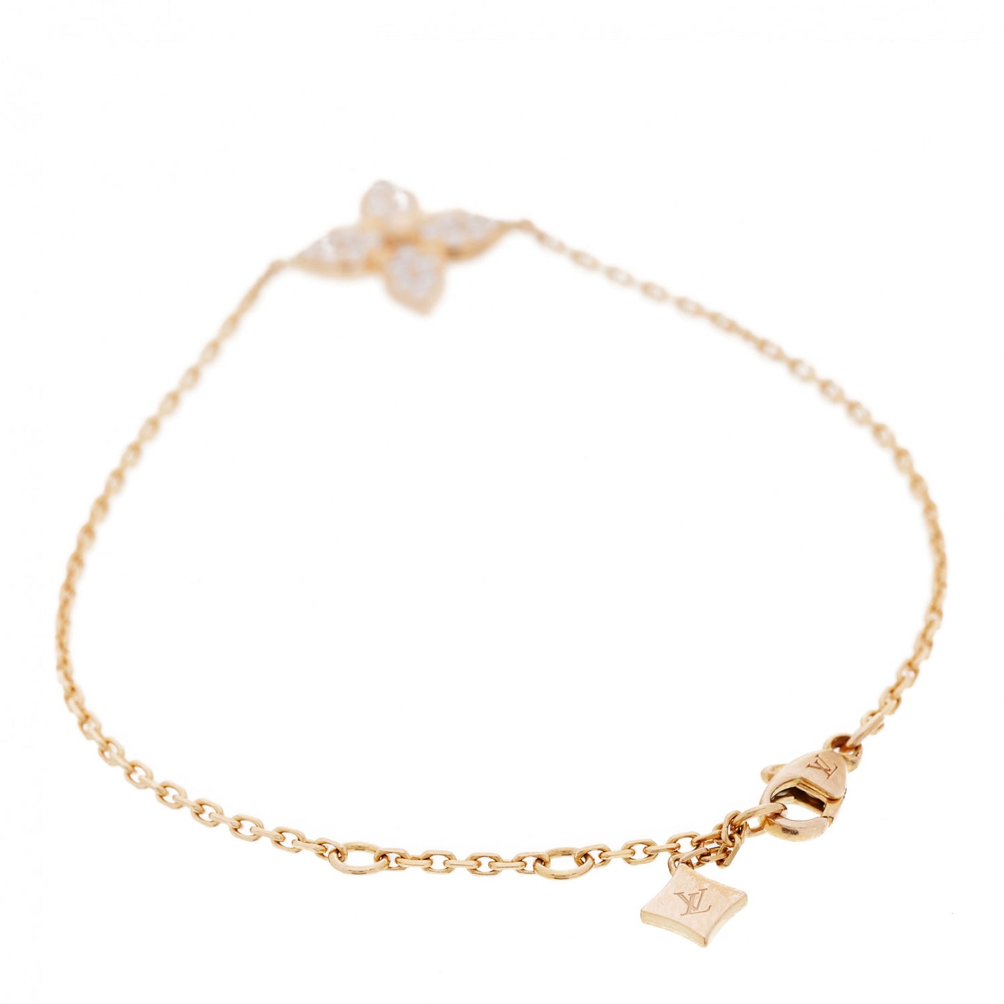 18K Pink Gold Diamond Star Blossom Bracelet