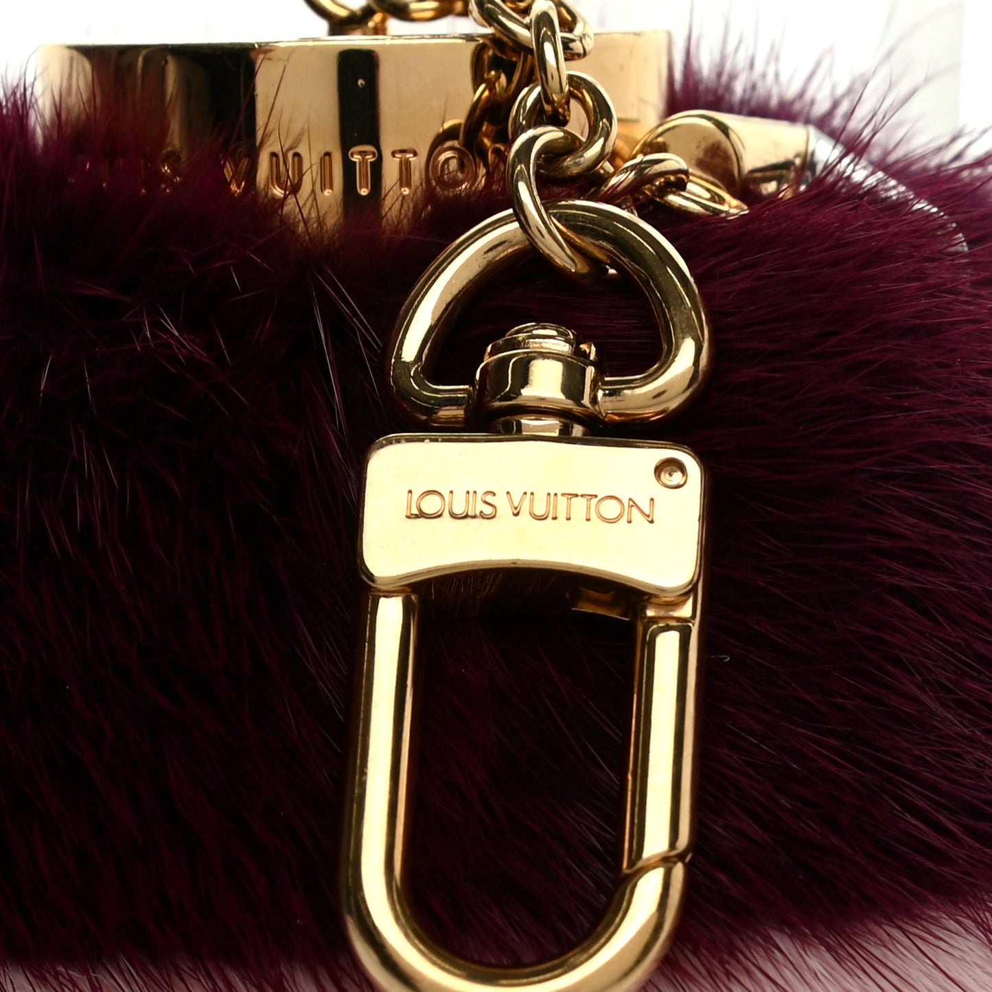 Mink Fur Bubble Duo Bag Charm Violet Pink