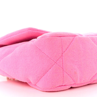 Chanel Denim Quilted Medium Chanel 19 Flap Neon Pink 9 of 12