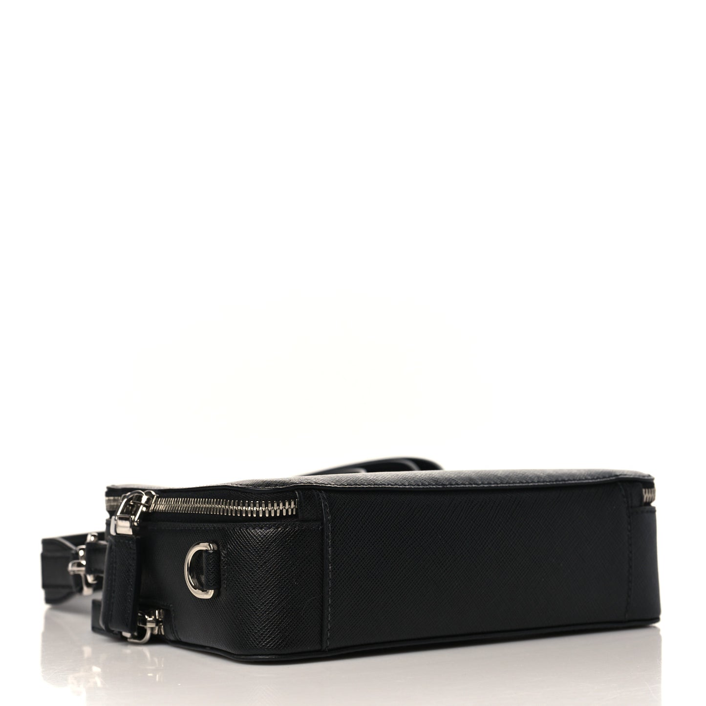 Saffiano Travel Medium Brique Crossbody Bag Black