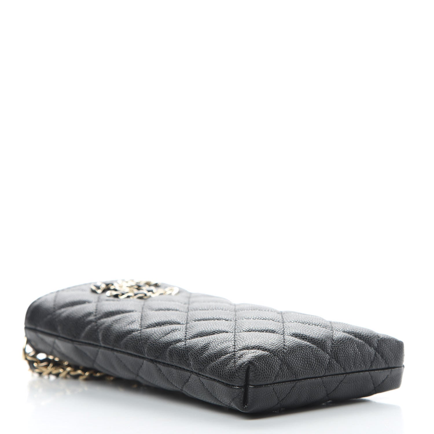 Chanel Caviar Quilted French New Wave Phone Holder With Chain Black 4 of 12