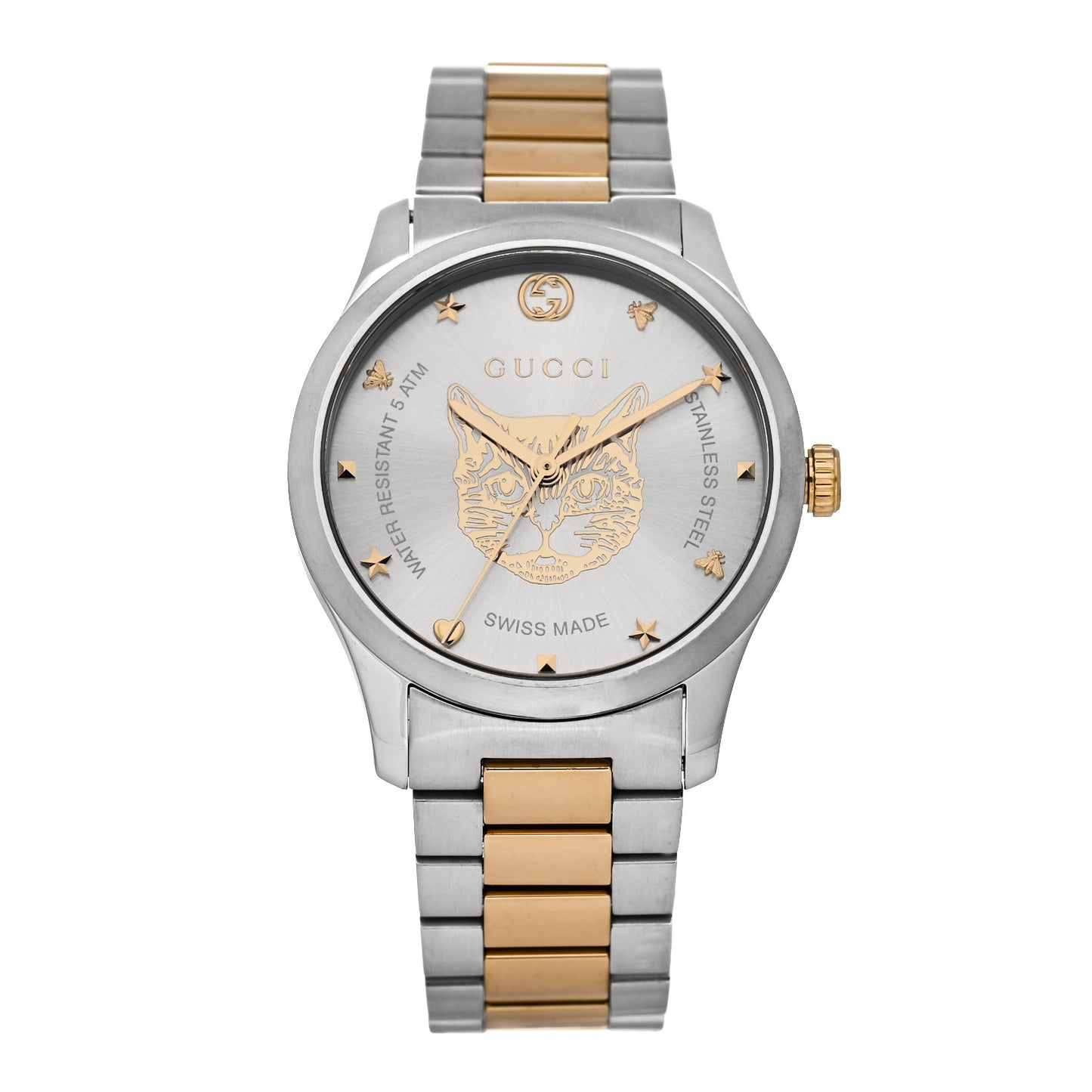 Stainless Steel 38mm G-Timeless Two Tone Cat Quartz Watch