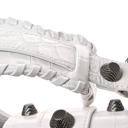 Balenciaga Extra Supple Calfskin Crocodile Embossed Medium Le Cagole Shoulder Bag White 12 of 13