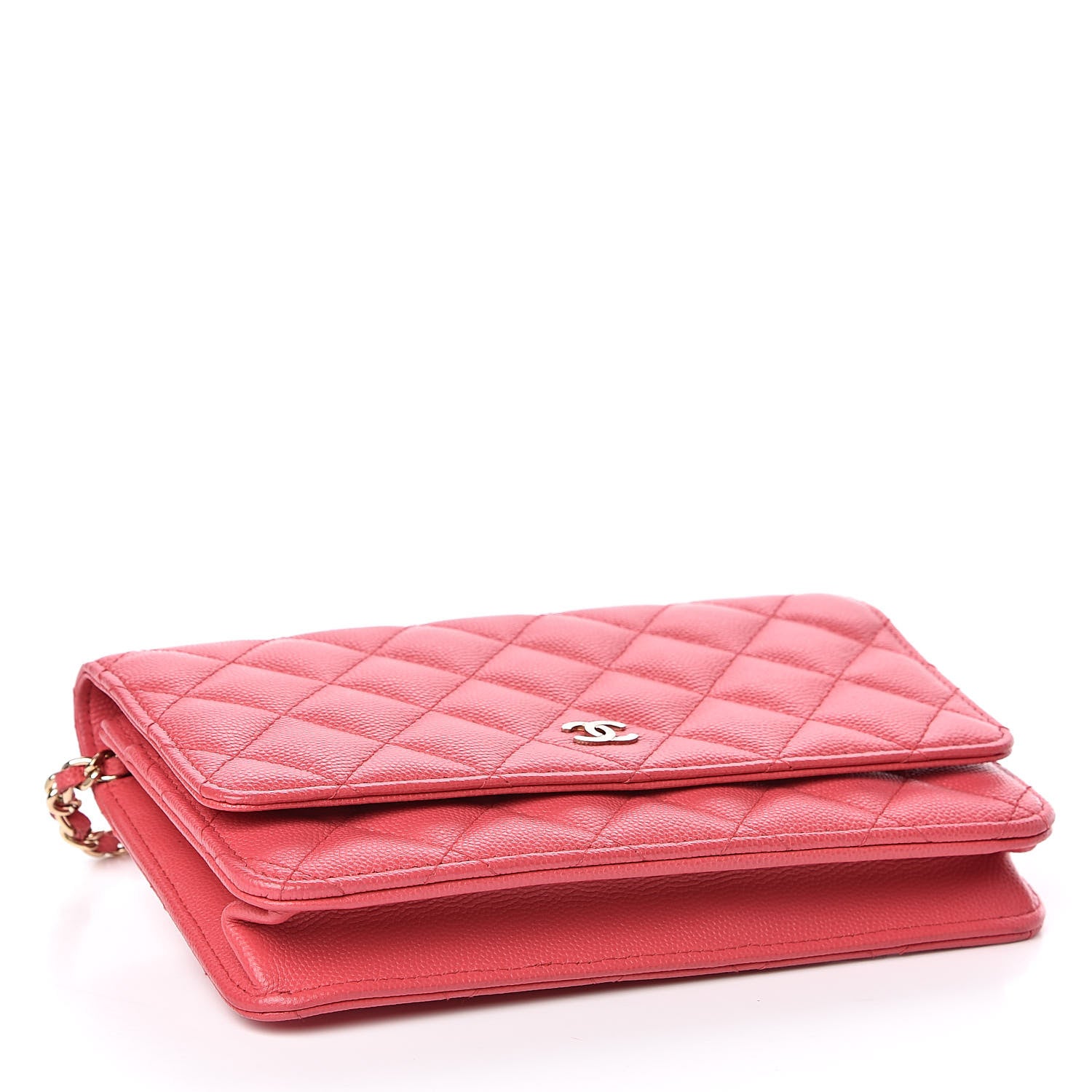 Chanel Caviar Quilted Wallet on Chain WOC Coral 4 of 11