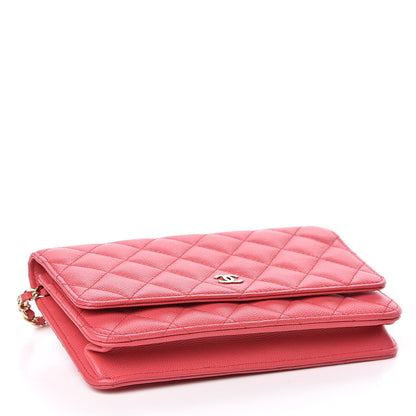Chanel Caviar Quilted Wallet on Chain WOC Coral 4 of 11