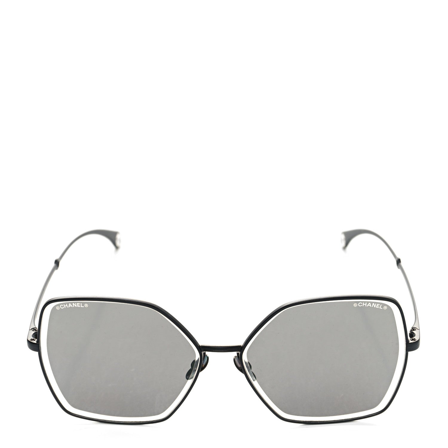 Chanel Metal Butterfly Removable Pearl Chain Sunglasses 4262 Black 2 of 8