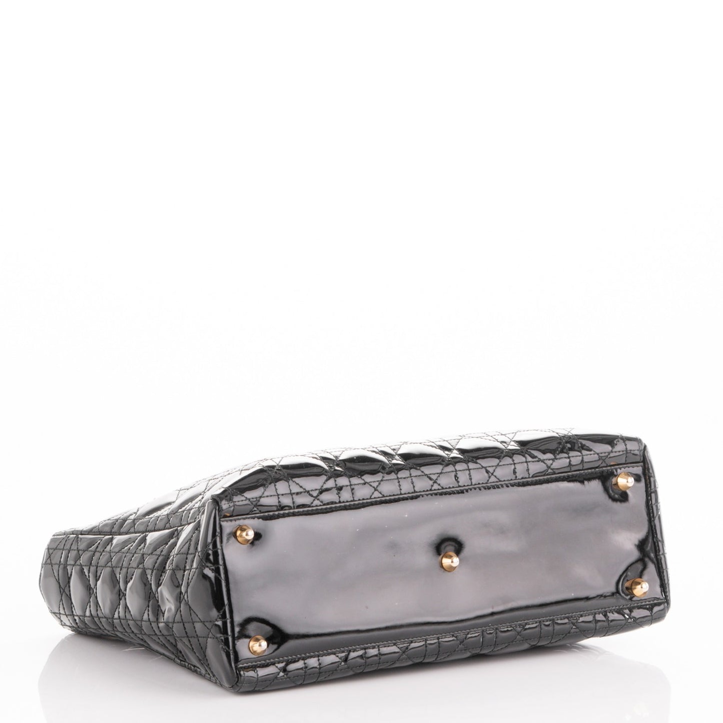 Patent Cannage Large Lady Dior Black