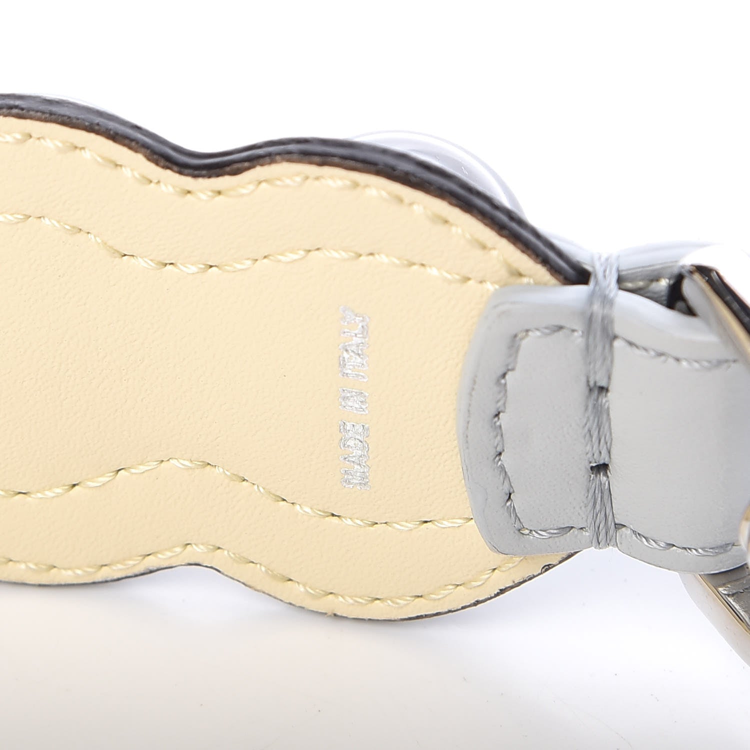 Fendi Vitello Liberty Pearl Bi-Color Scalloped Mini Strap You Burro Grigio Perla 4 of 5