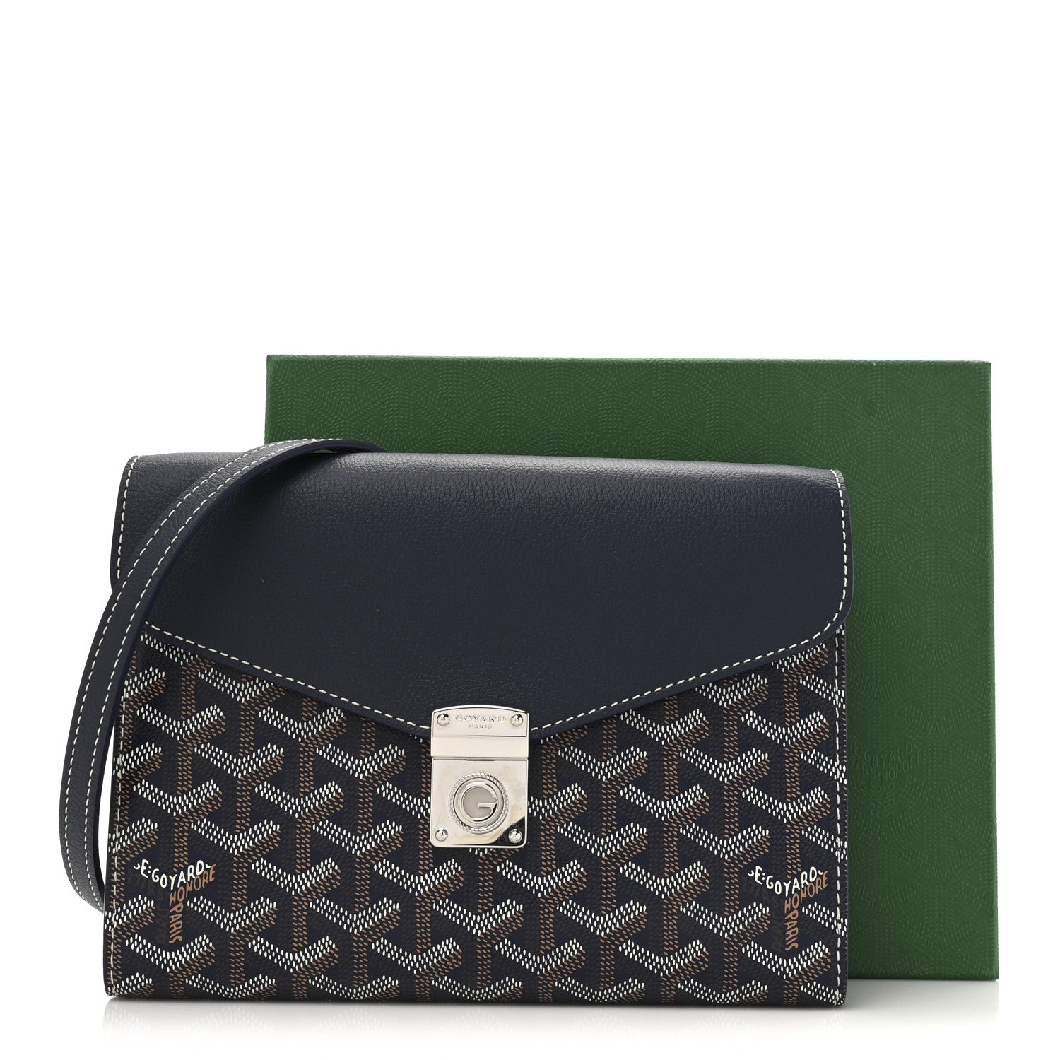 Goyard Goyardine Calfskin Chypre Wallet Pouch Navy 10 of 10