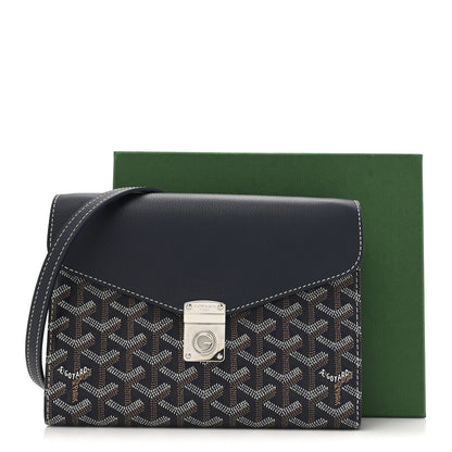 Goyard Goyardine Calfskin Chypre Wallet Pouch Navy 10 of 10