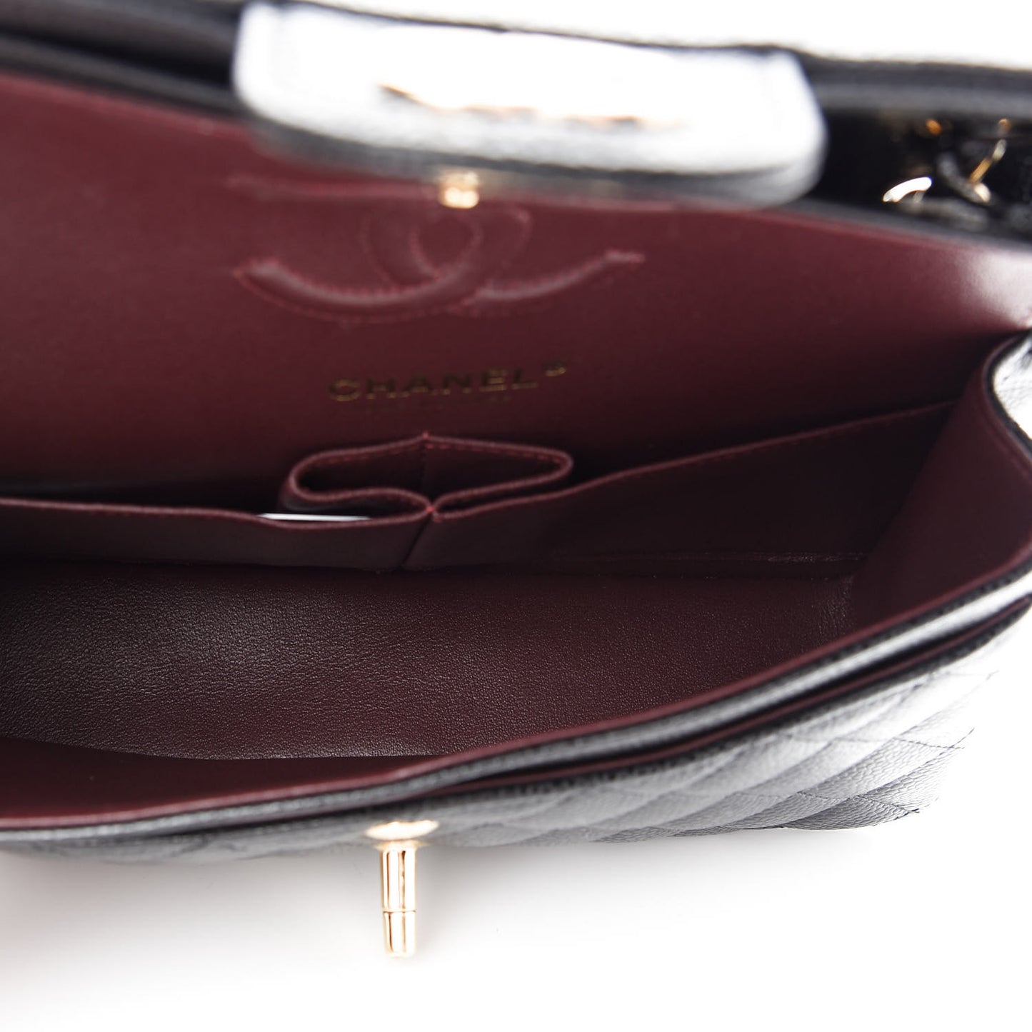 Caviar Quilted Small Double Flap Black