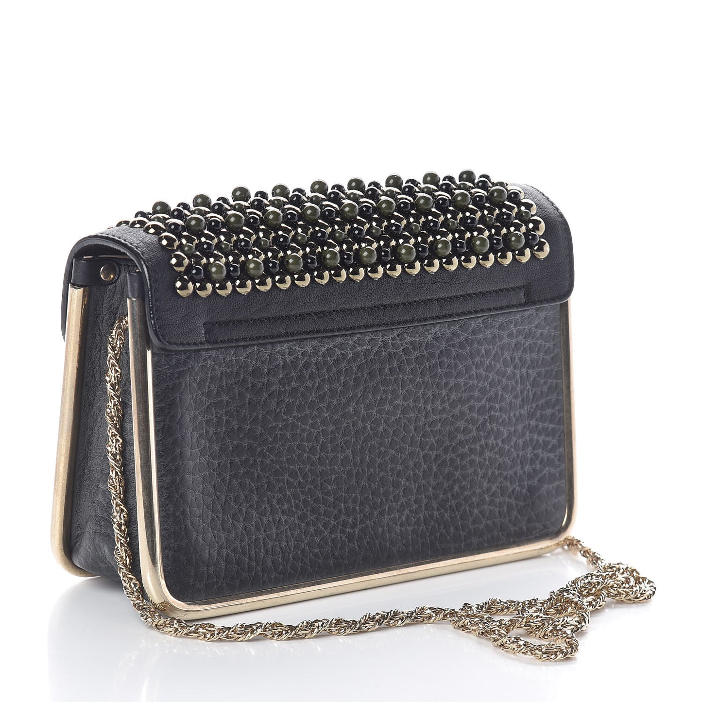 Beaded Small Sally Flap Bag Black