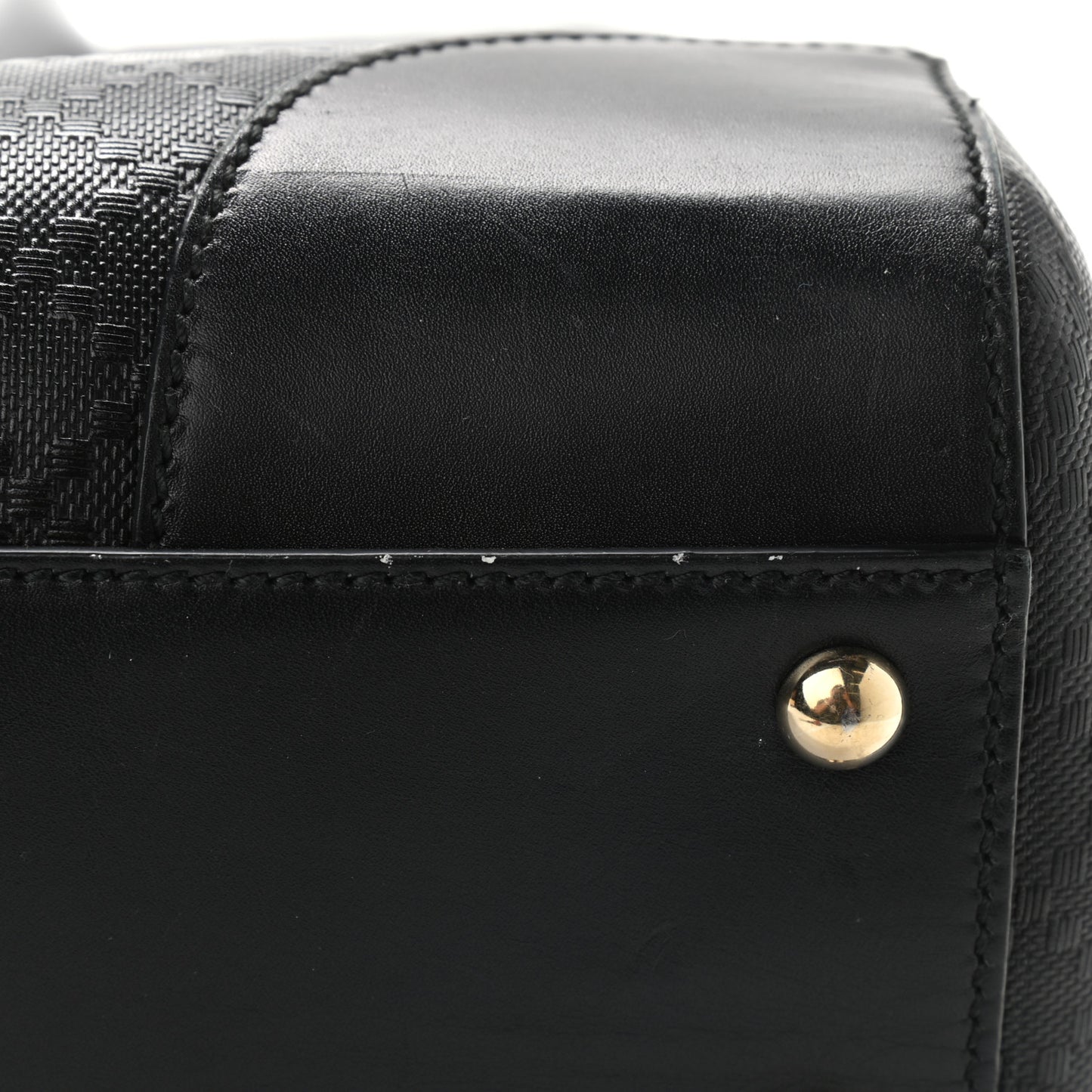 Calfskin Bright Diamante Medium Top Handle Bag Black
