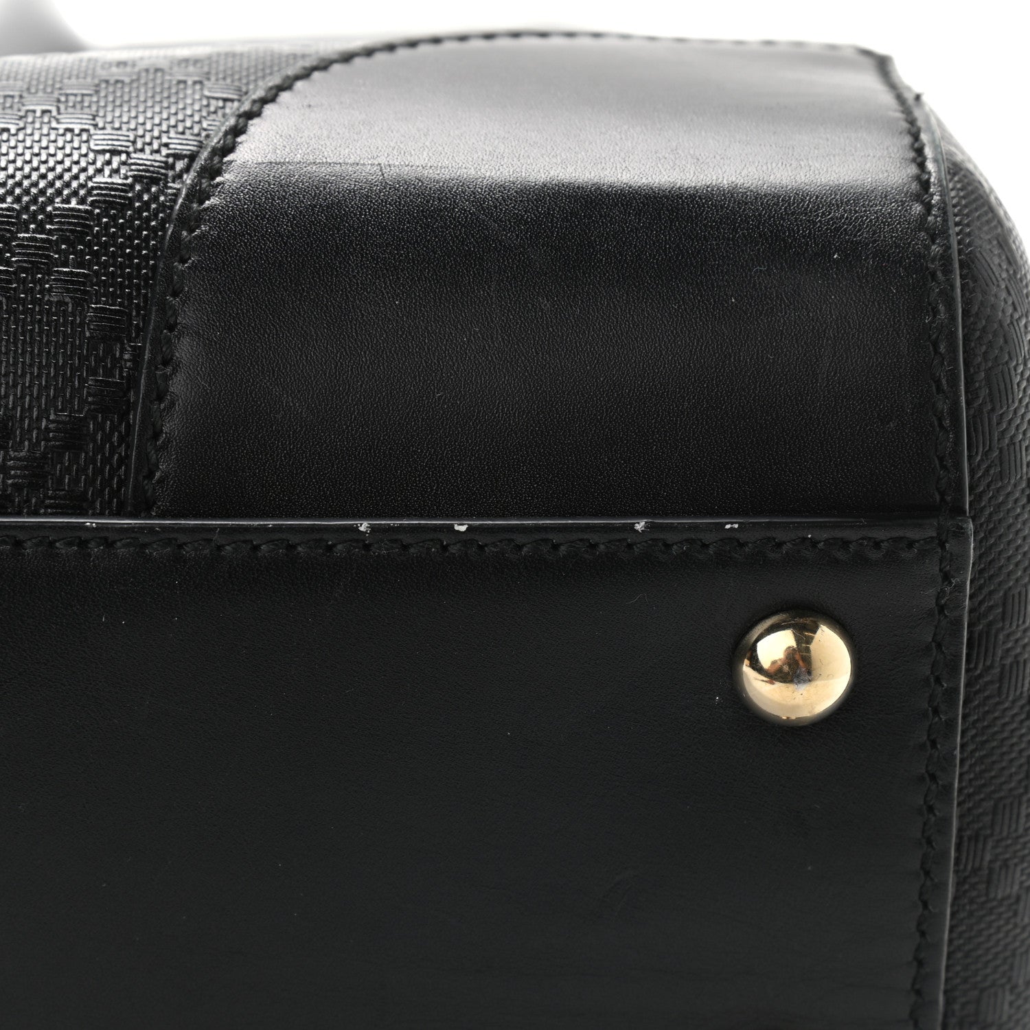 Gucci Calfskin Bright Diamante Medium Top Handle Bag Black 9 of 16