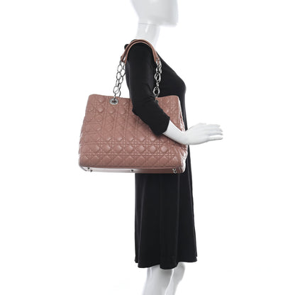 Christian Dior Lambskin Cannage Large Dior Soft Shopping Tote Bois de Rose 2 of 17