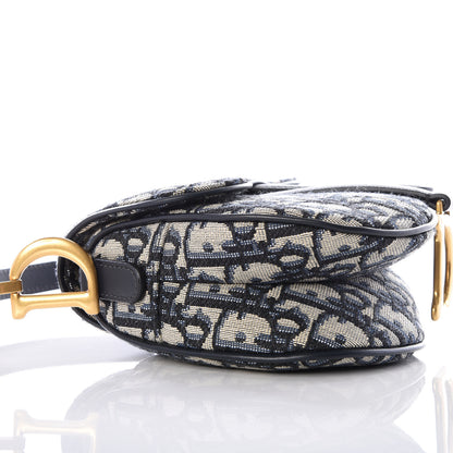 Christian Dior Oblique Mini Saddle Bag Blue 6 of 10