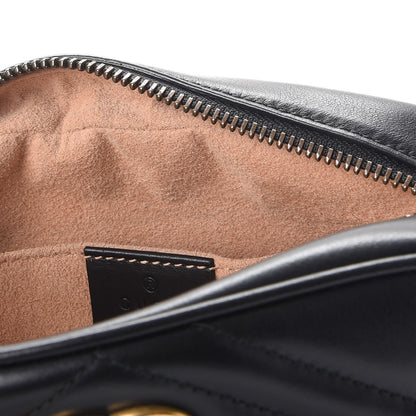 Gucci Calfskin Matelasse Mini GG Marmont Chain Shoulder Bag Black 10 of 10