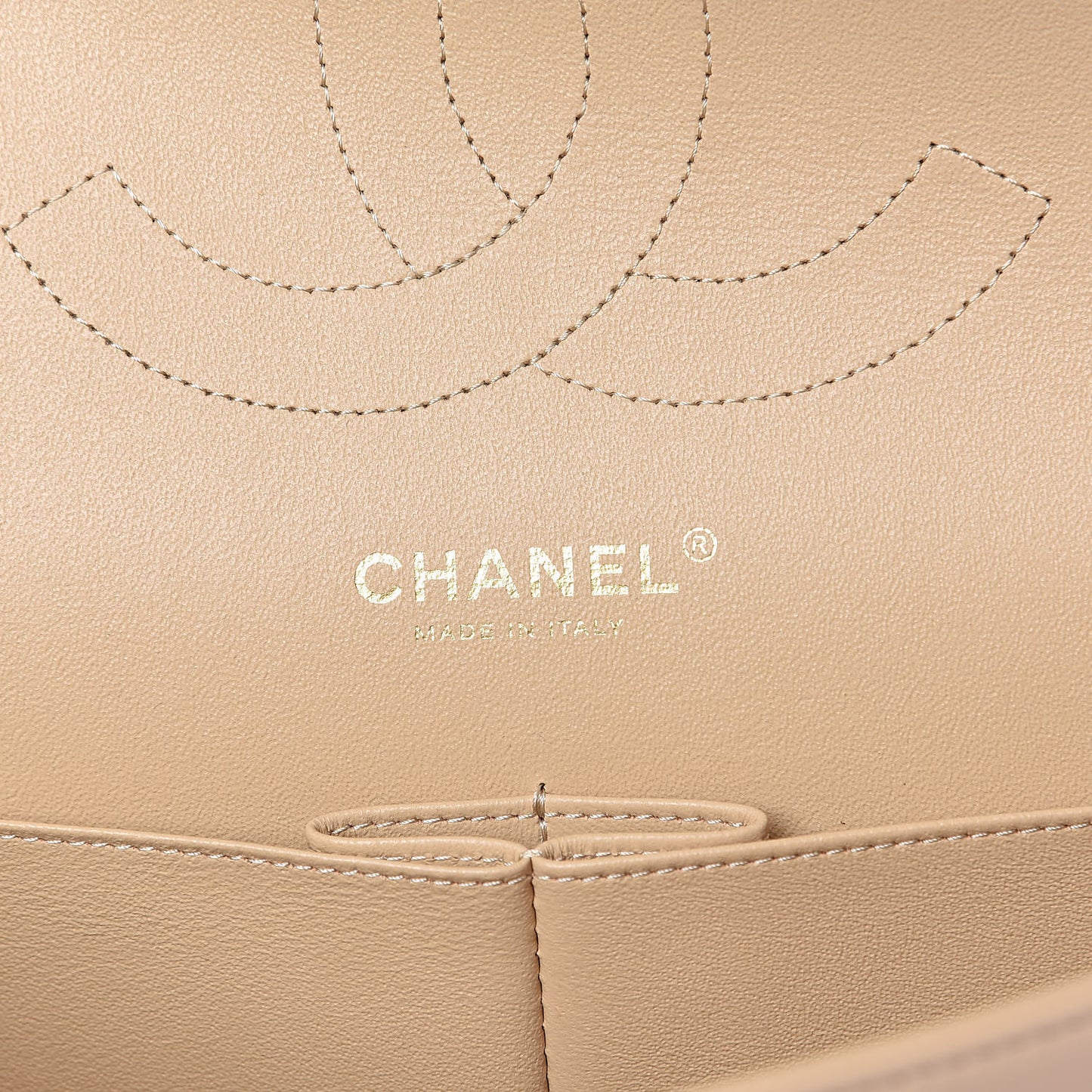 Lambskin Quilted Jumbo Double Flap Beige Clair