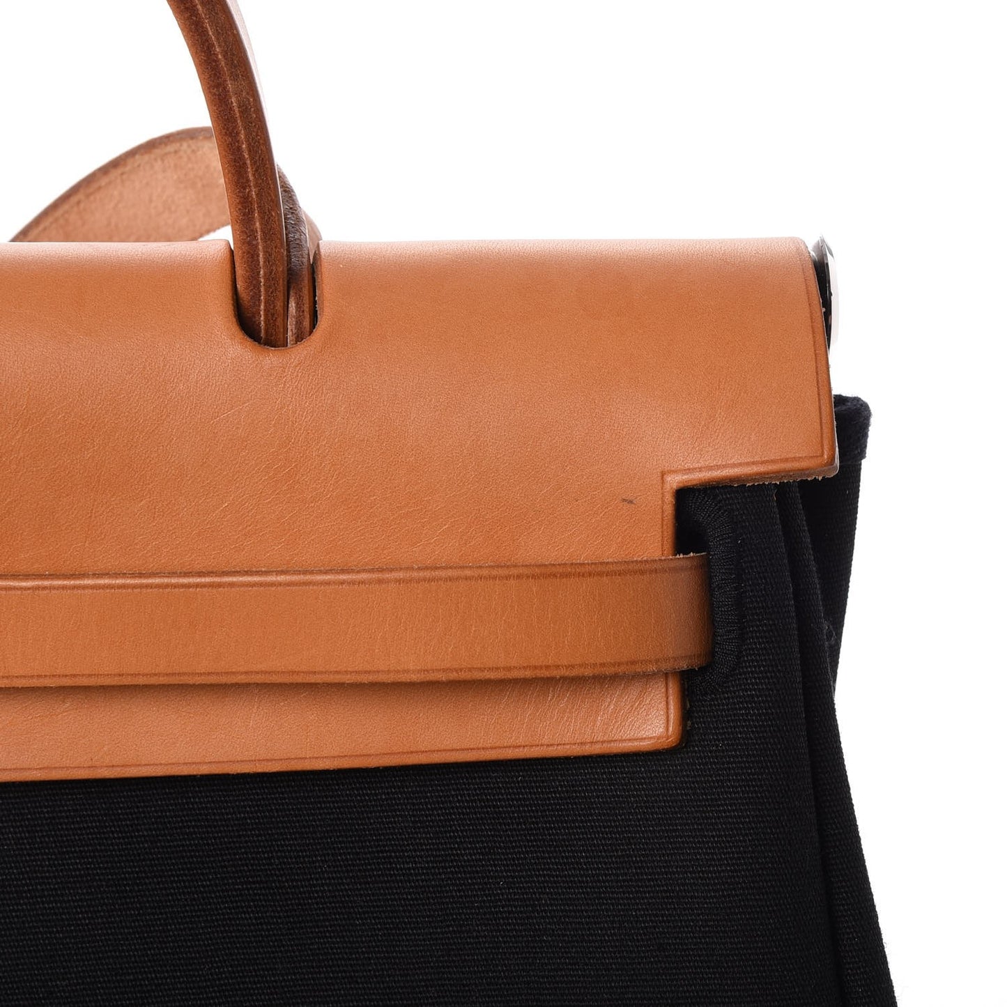 Toile Vache Calfskin Herbag 30 PM Black Natural