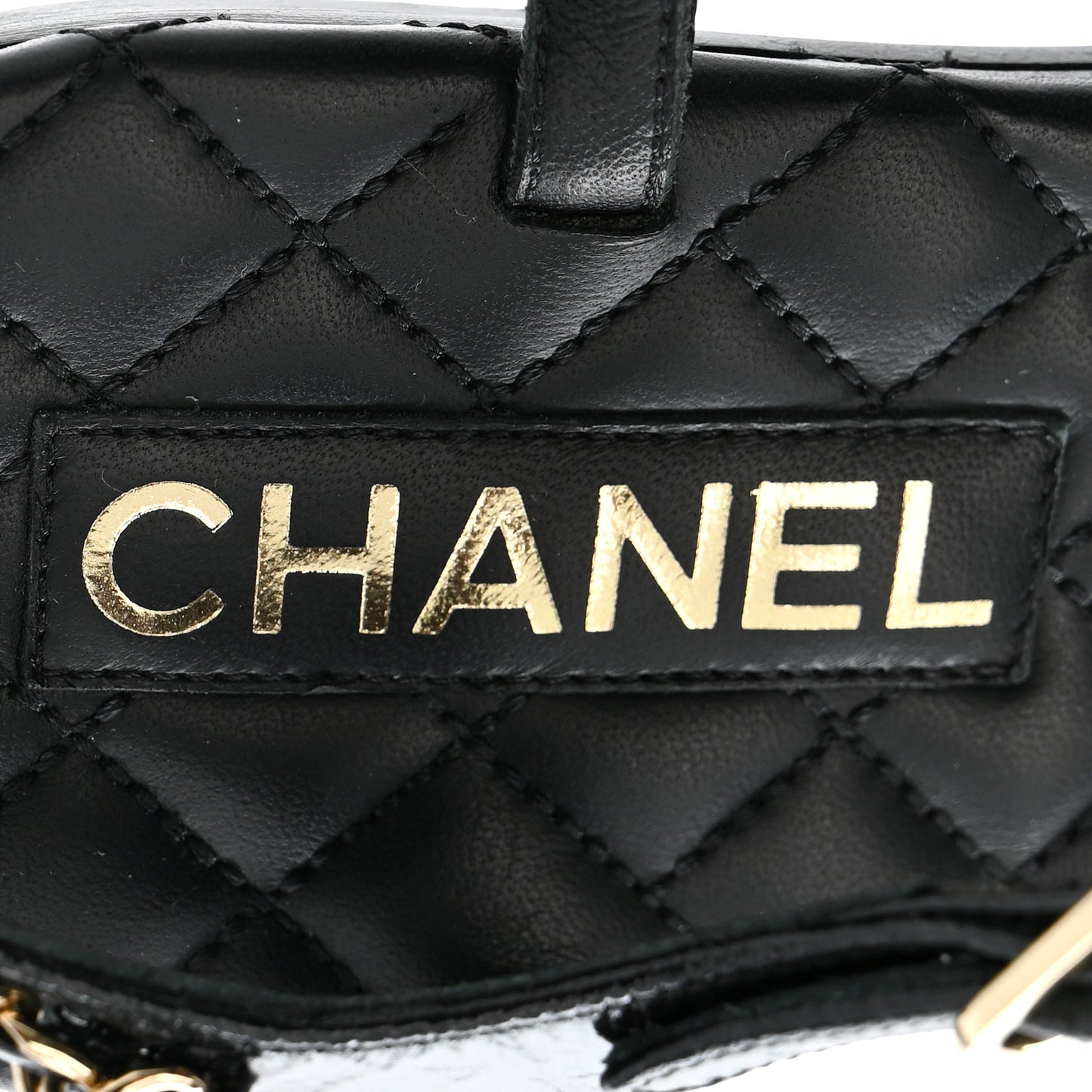 Crumpled Calfskin Chain Sandals 38 Black