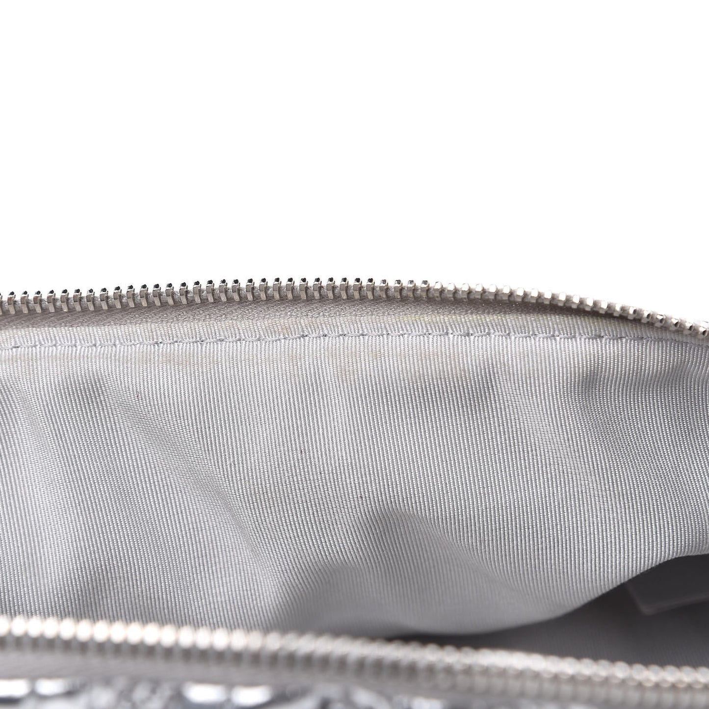 Metallic Lame Quilted Space Suit Waist Bag Silver