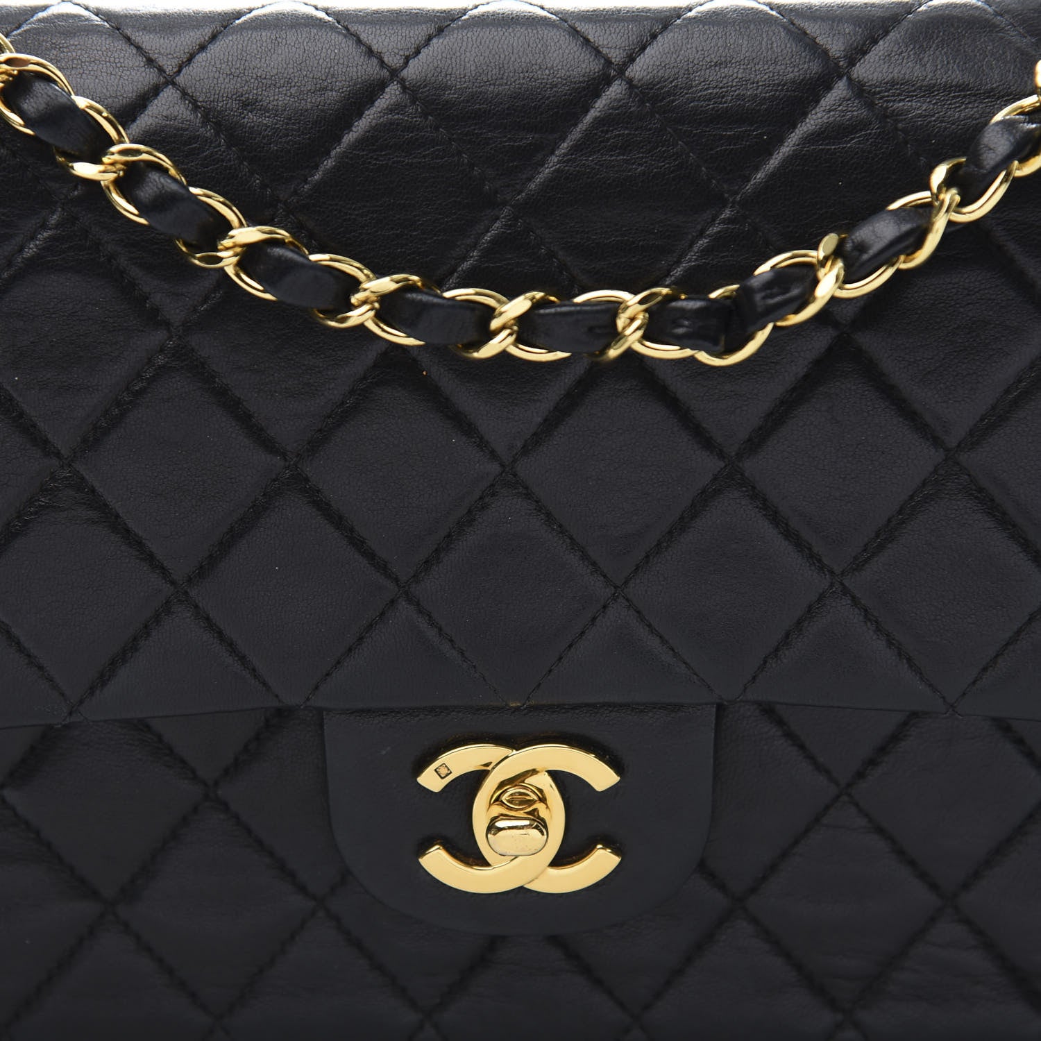 Chanel Lambskin Quilted Medium Double Flap Black 9 of 10