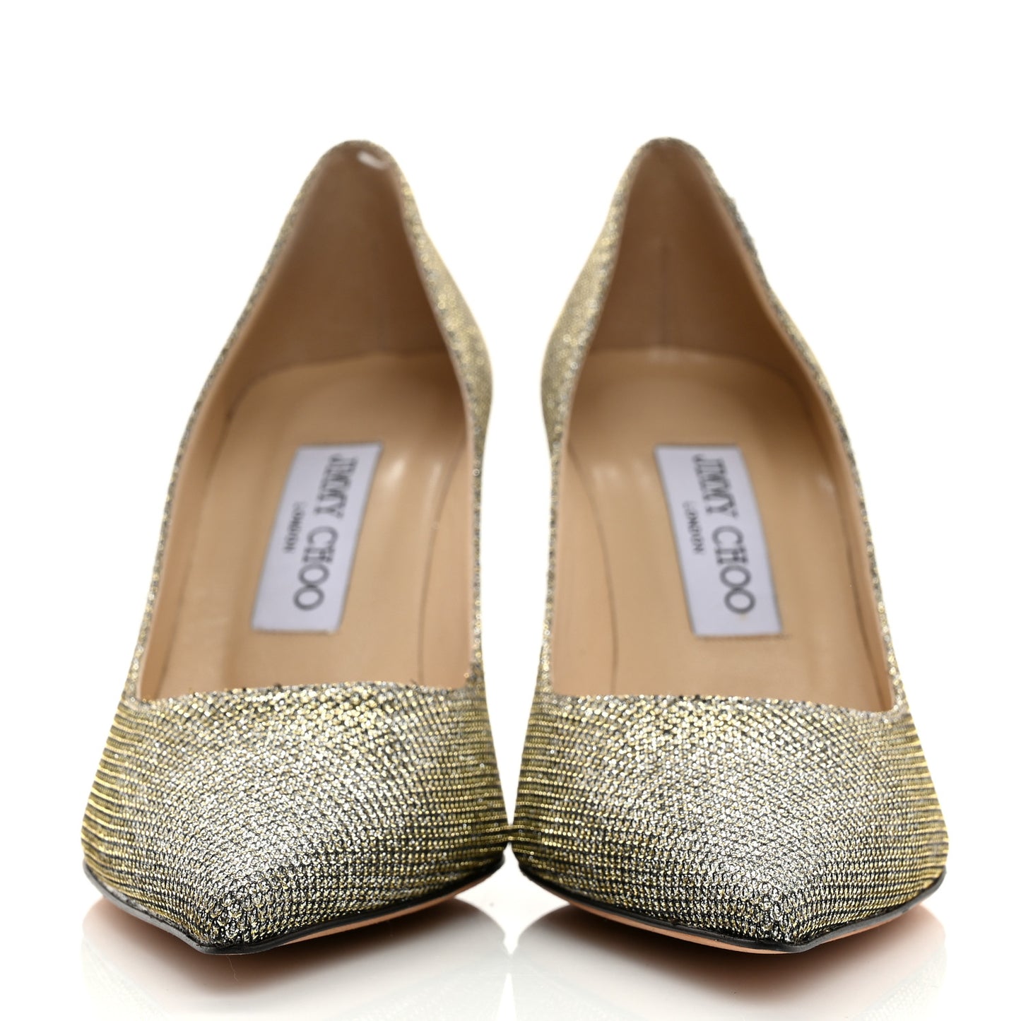 Lame Glitter Pointy Toe Romy 100 Pumps 36.5 Light Bronze
