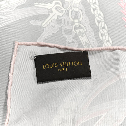 Louis Vuitton Silk Dreamonogram Shawl Grey Pink 2 of 3