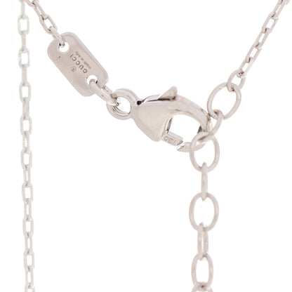 Gucci 18K White Gold Diamond Running GG Pendant Necklace 5 of 5