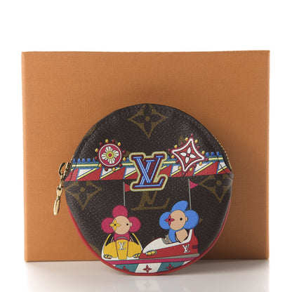 Louis Vuitton Monogram 2020 Christmas Animation Bumper Cars Round Coin Purse Coquelicot 10 of 10