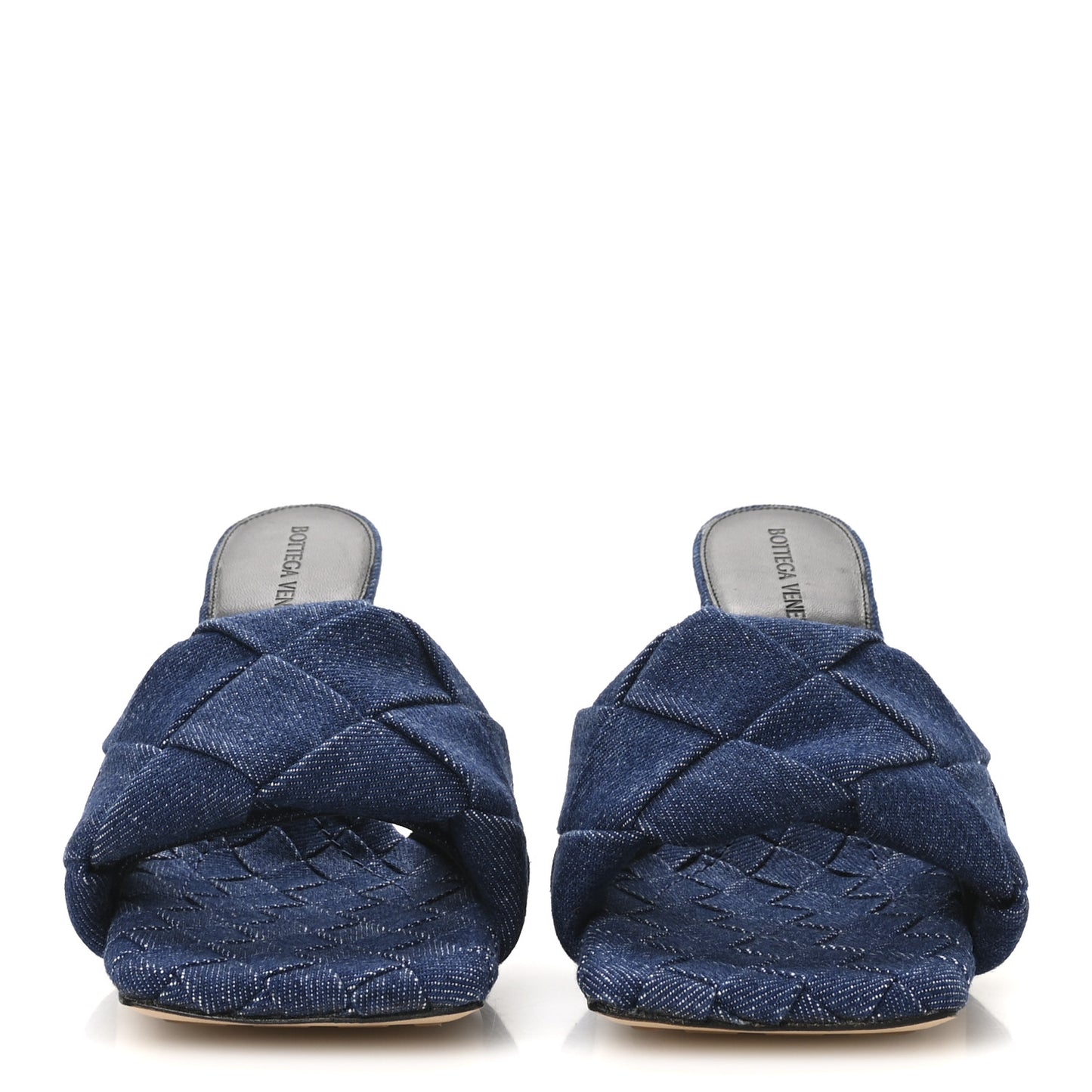 Denim Intrecciato Lido Mule 90 Sandals 36.5 Indigo