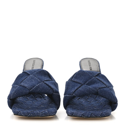 Bottega Veneta Denim Intrecciato Lido Mule 90 Sandals 36.5 Indigo 3 of 8