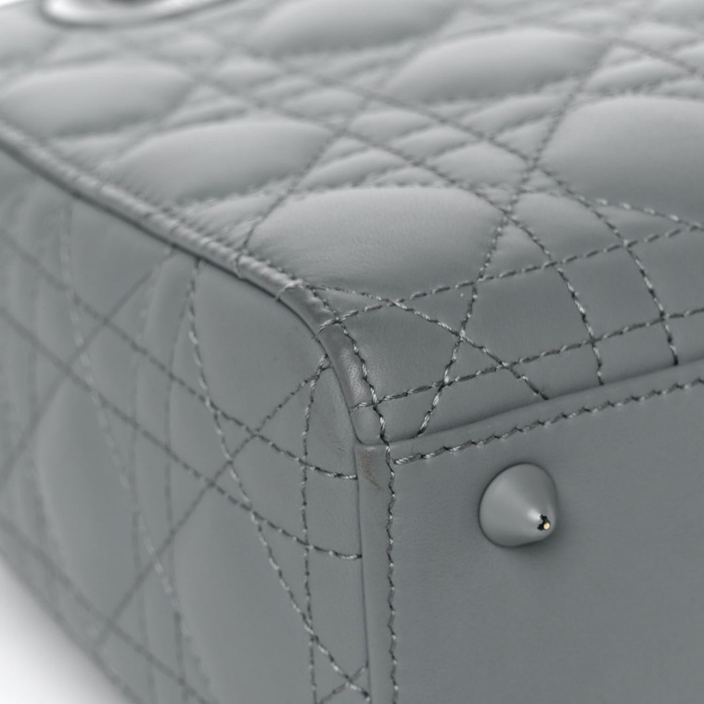 Ultra Matte Calfskin Cannage Small My ABCDior Lady Dior Grey Stone