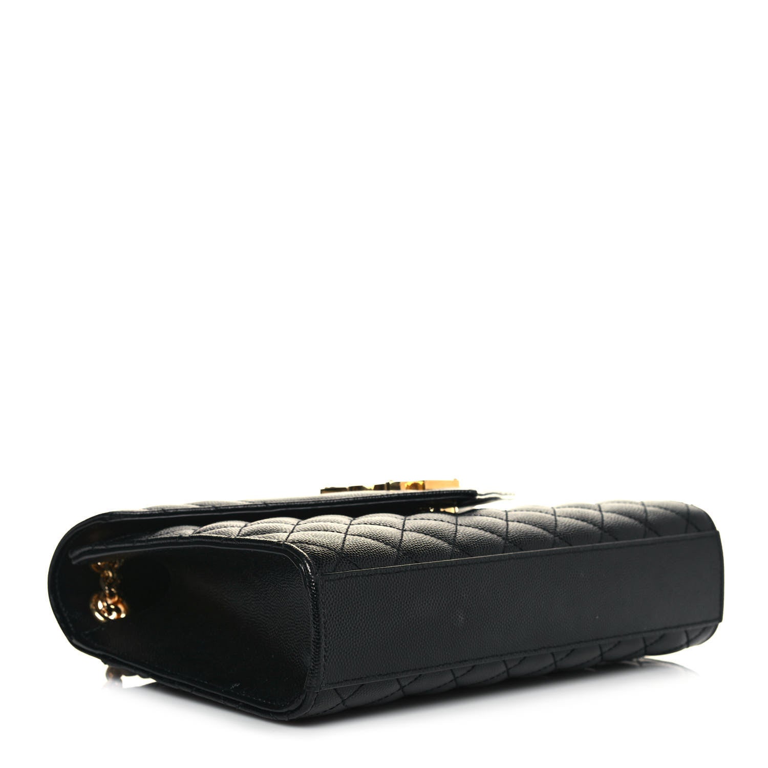 Saint Laurent Grain De Poudre Textured Mixed Matelasse Triquilt Medium Monogram Satchel Black 4 of 13