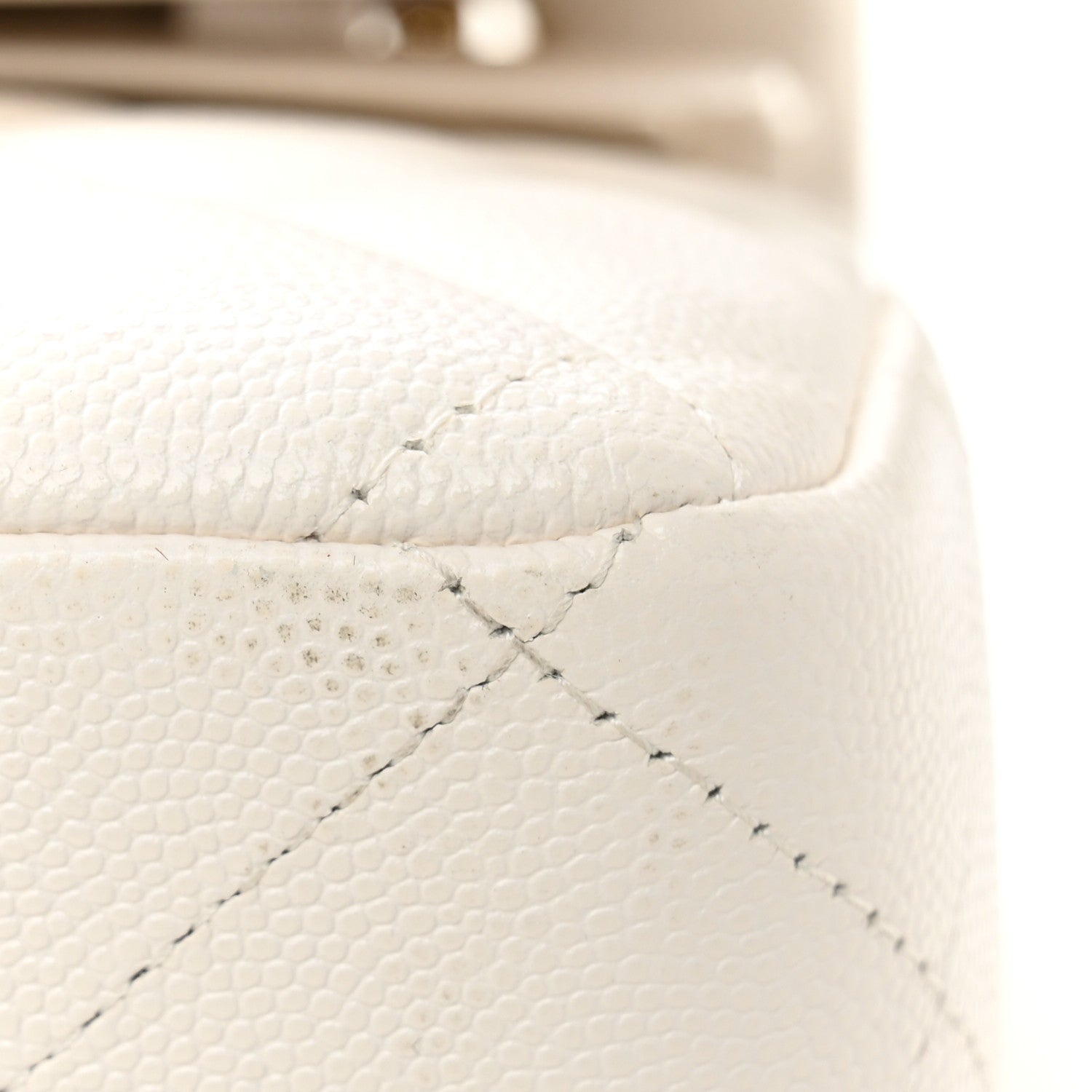Chanel Caviar Quilted Jumbo Double Flap White 11 of 11