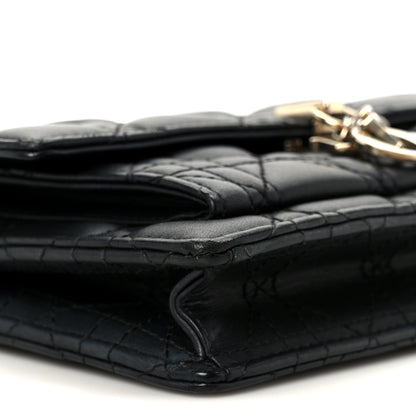 Christian Dior Lambskin Cannage Chain My Dior Daily Chain Pouch Black 9 of 11